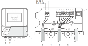 Fig 3. Composición de piezas de la sección izquierda de la parte inferior del transmisor.