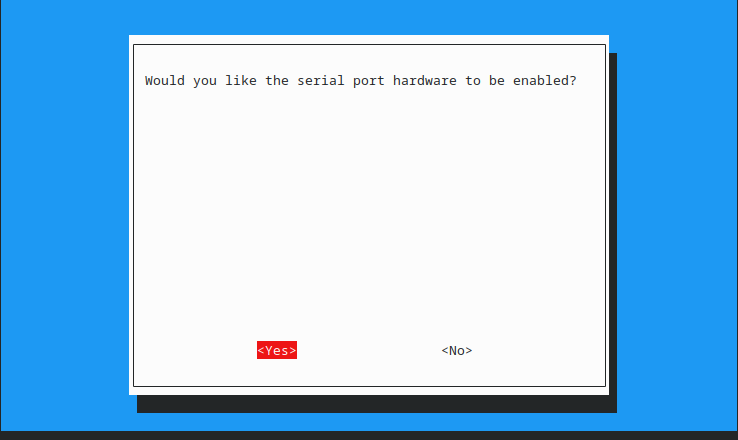 Would you like the serial port hardware to be enabled?
